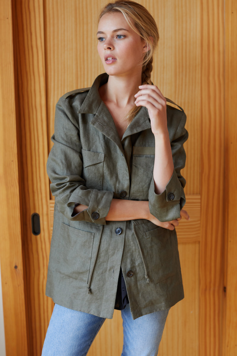 Little Army Jacket - Linen-Emerson Fry-Happy on Main
