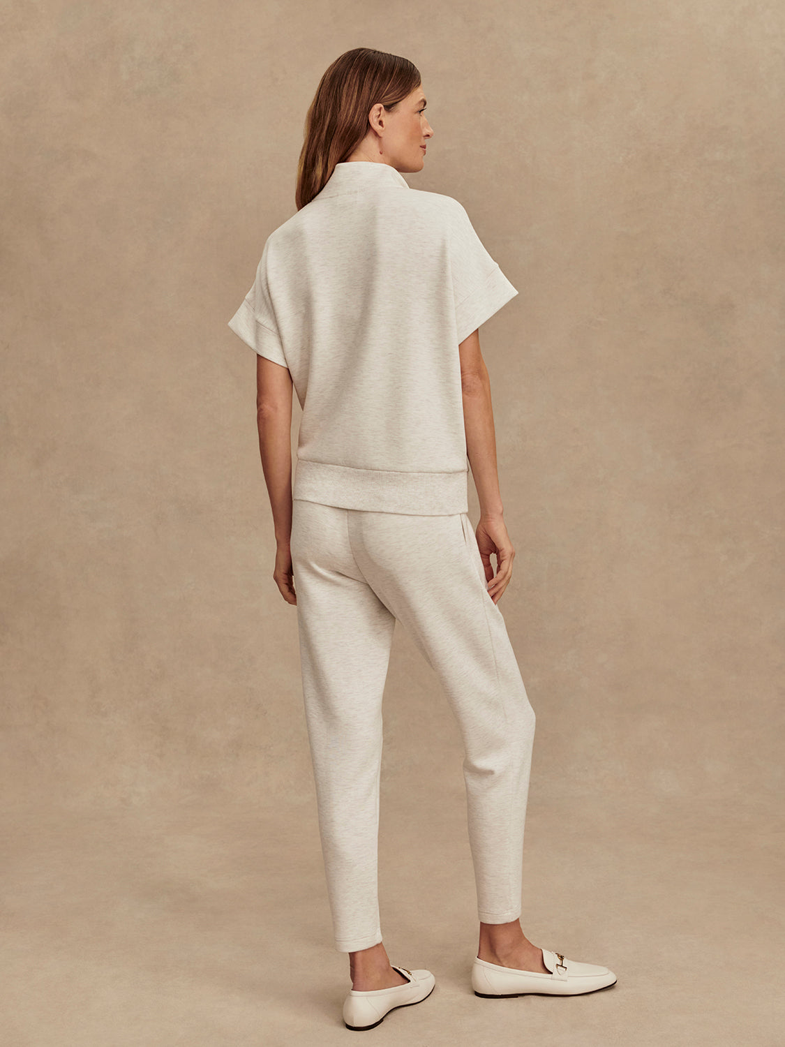 Ritchie Short Sleeve Sweat - Ivory Marl-Varley-Happy on Main
