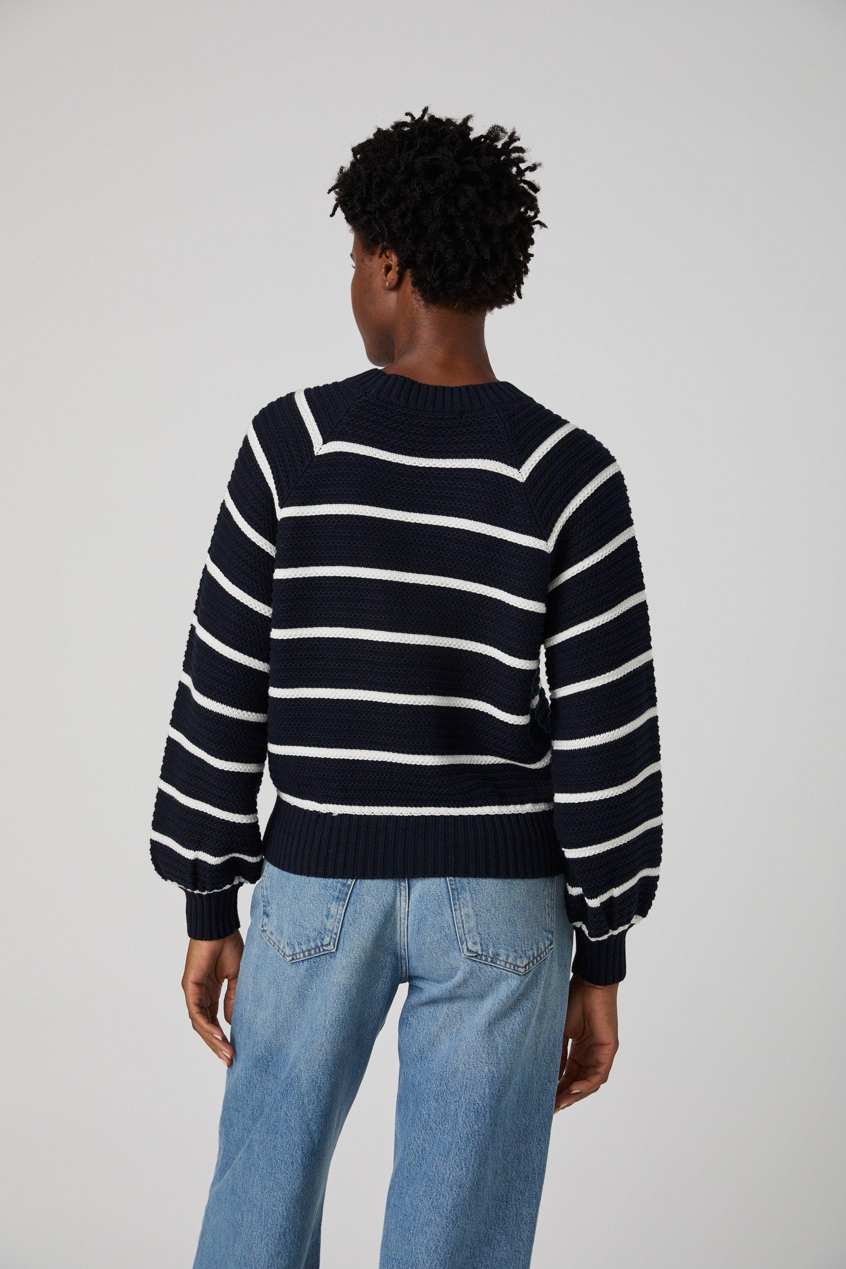 Lily Mozart Striped Crew Neck-Core Sweaters-Happy on Main