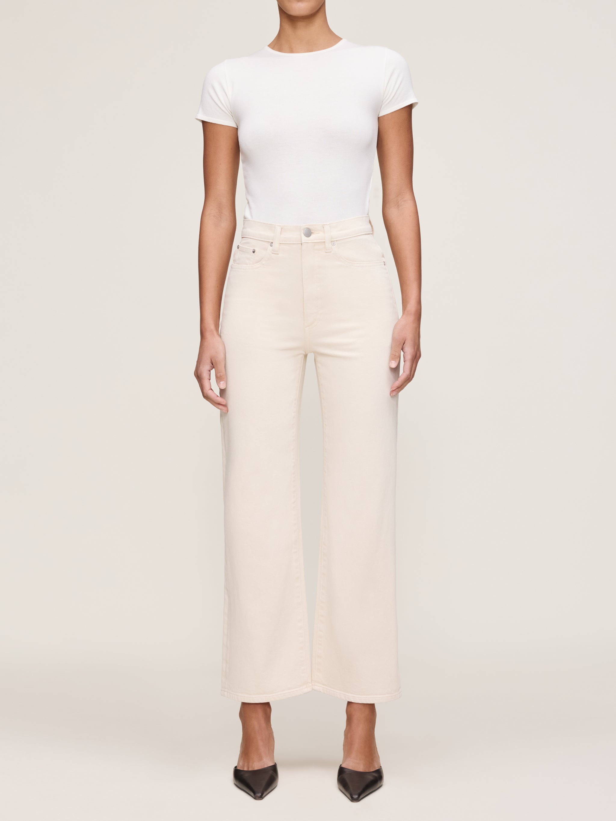 Karmine Refined Wide Leg High Rise 28' - Flax-DL1961-Happy on Main