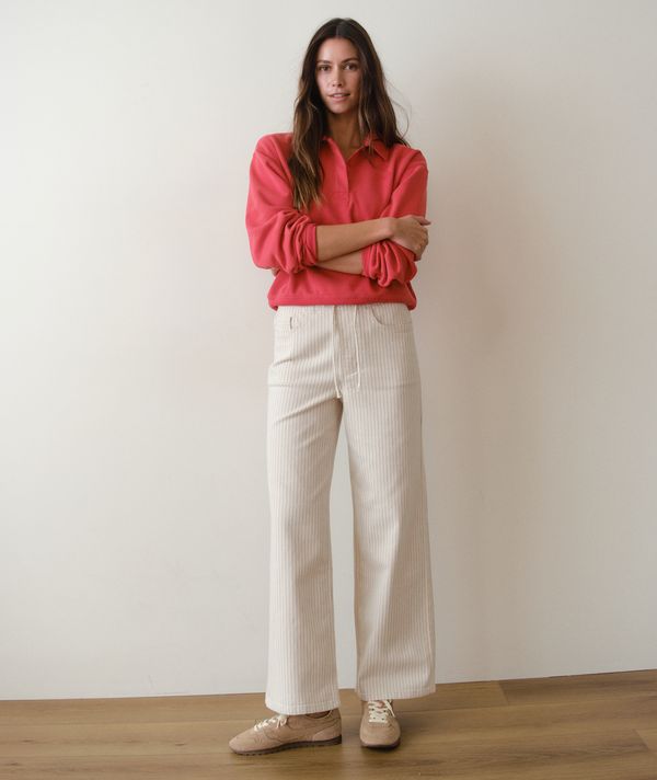 Ella Wide Leg Pant - Tickling Stripe-Marine Layer-Happy on Main