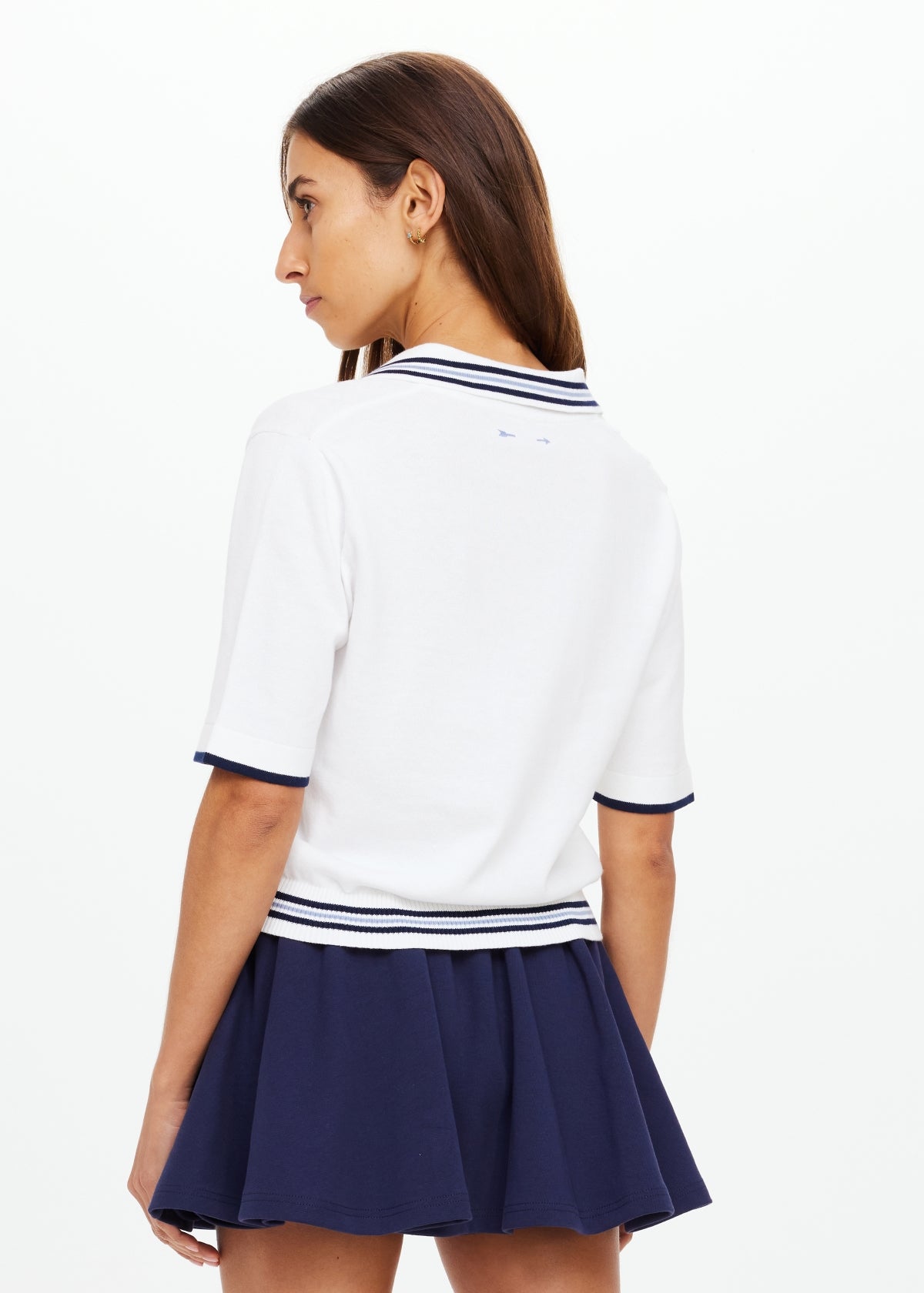 Archie Collared Knit Polo - White-The Upside-Happy on Main