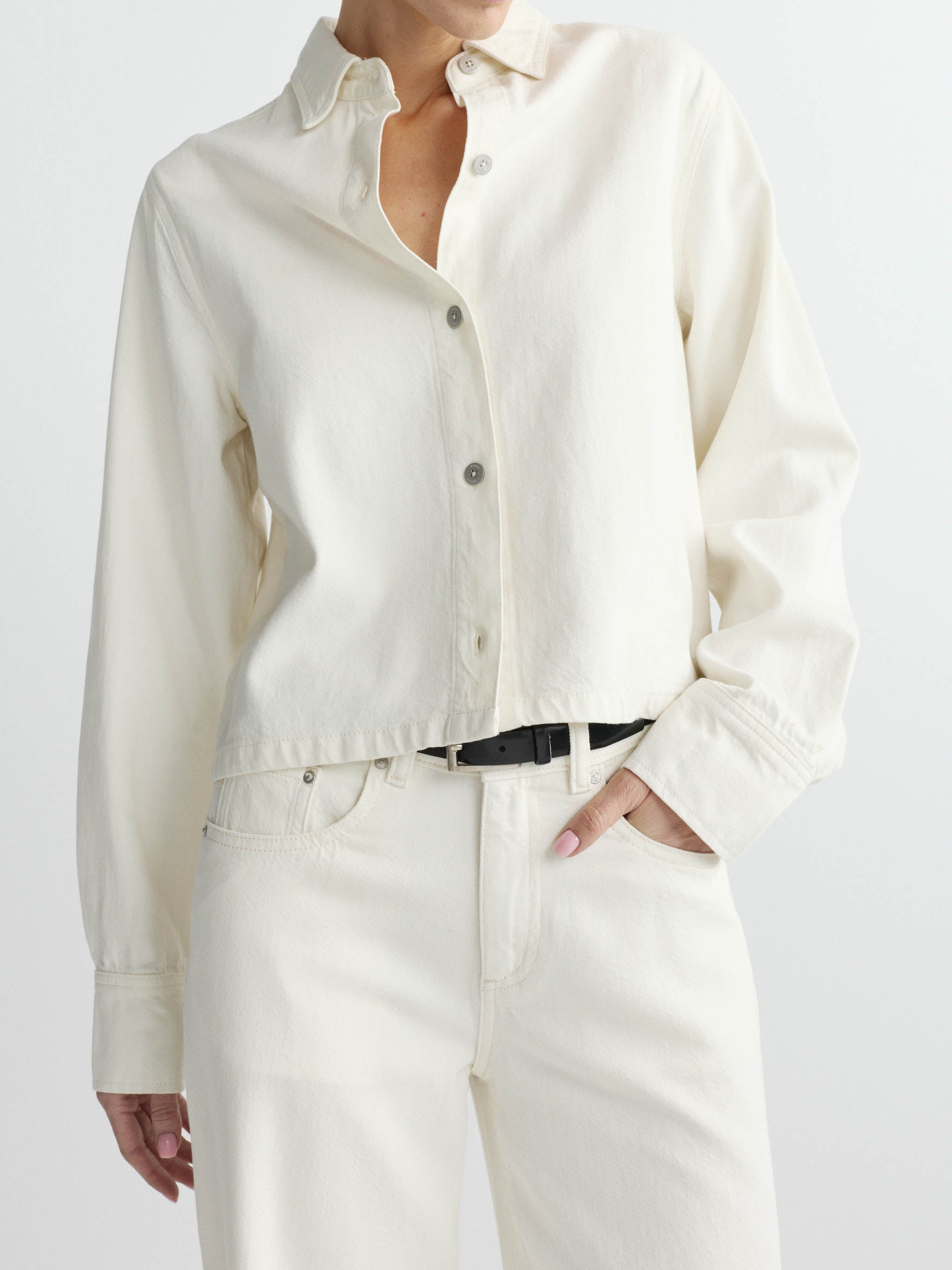Montauk Shirt Long Sleeve - Eggshell-DL1961-Happy on Main