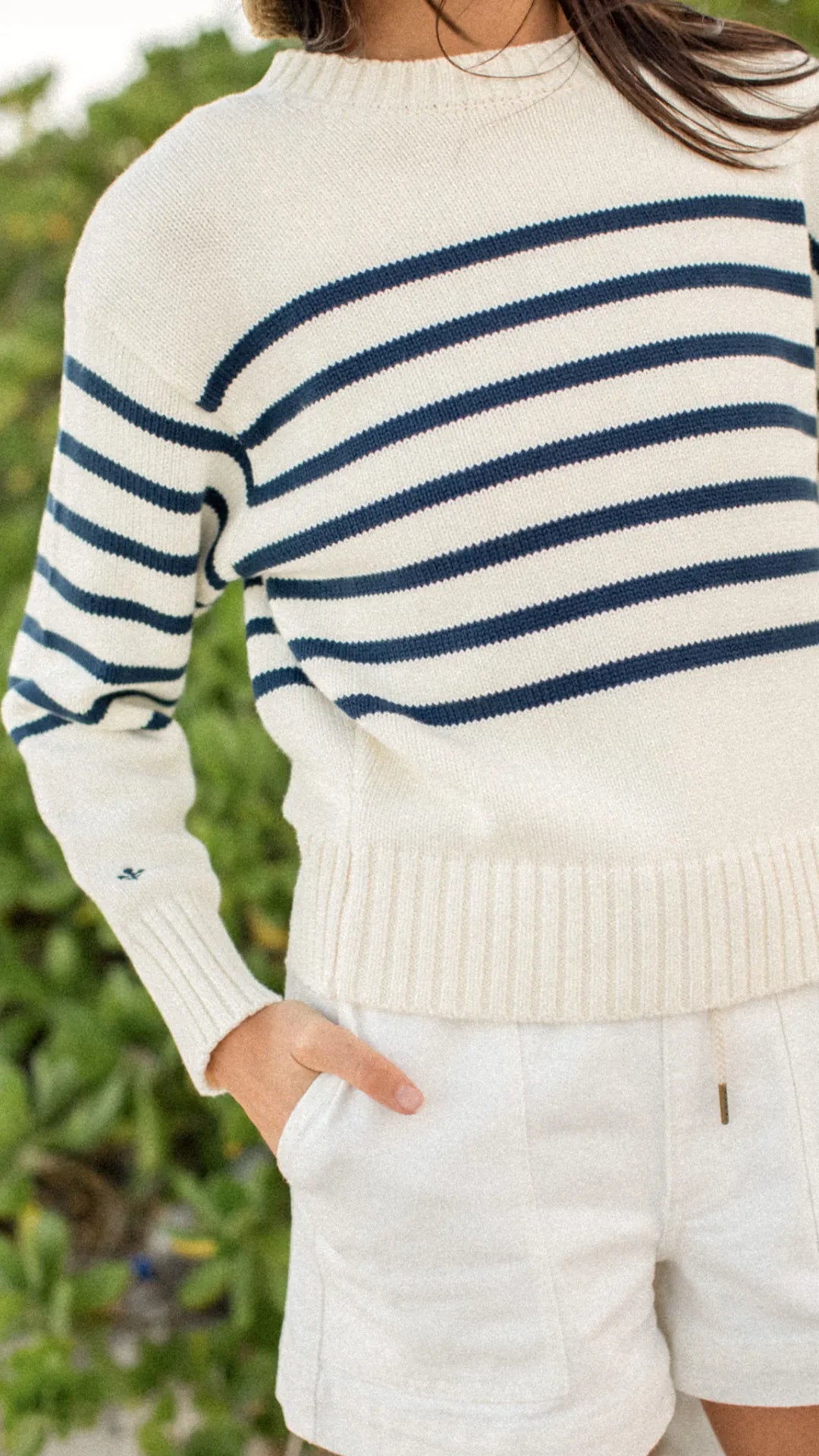 Lake Sweater - Ivory/Navy Stripe-Marea-Happy on Main