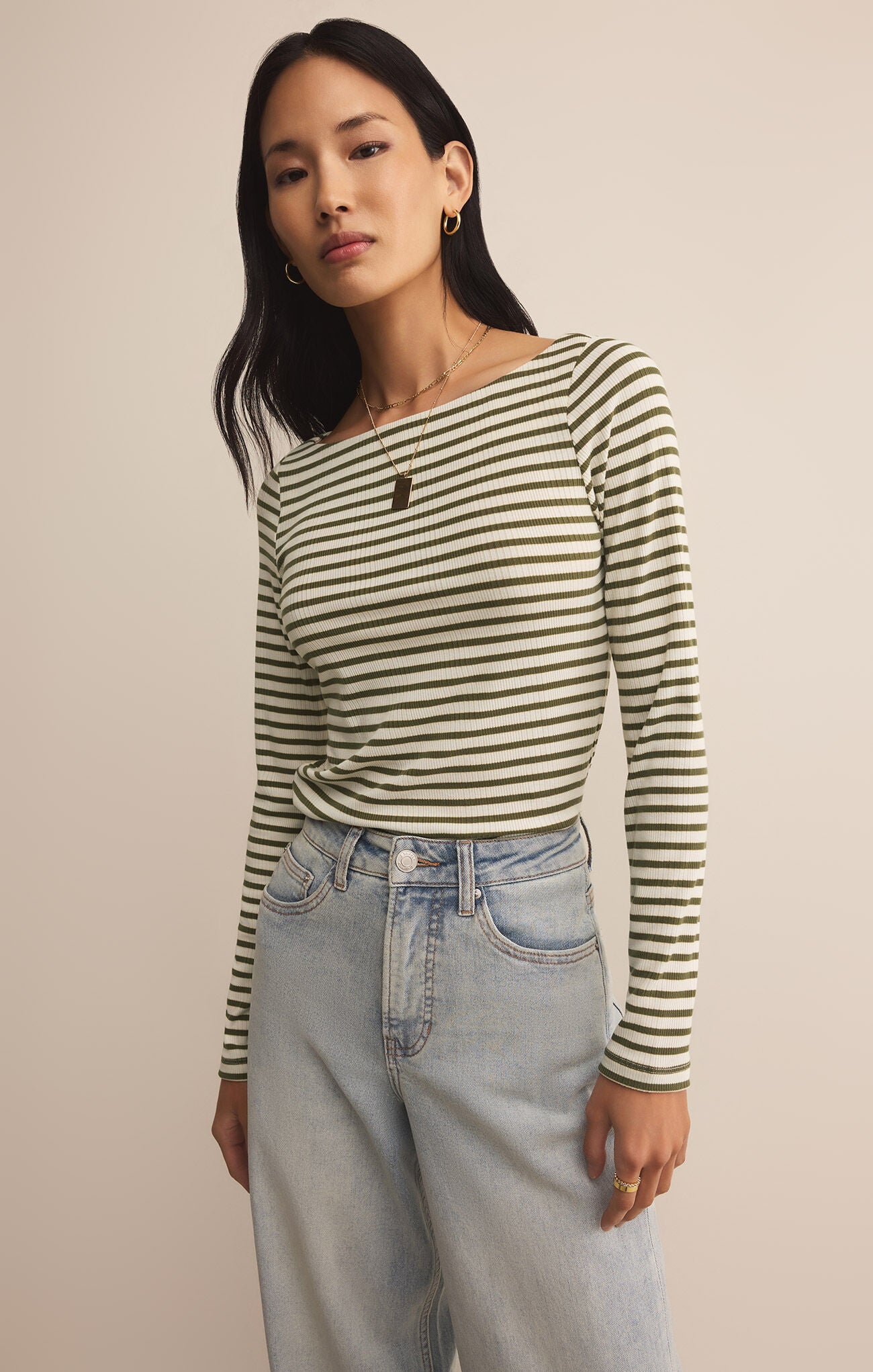 Pristine Striped Tee-Basic Tanks + Tees-Happy on Main