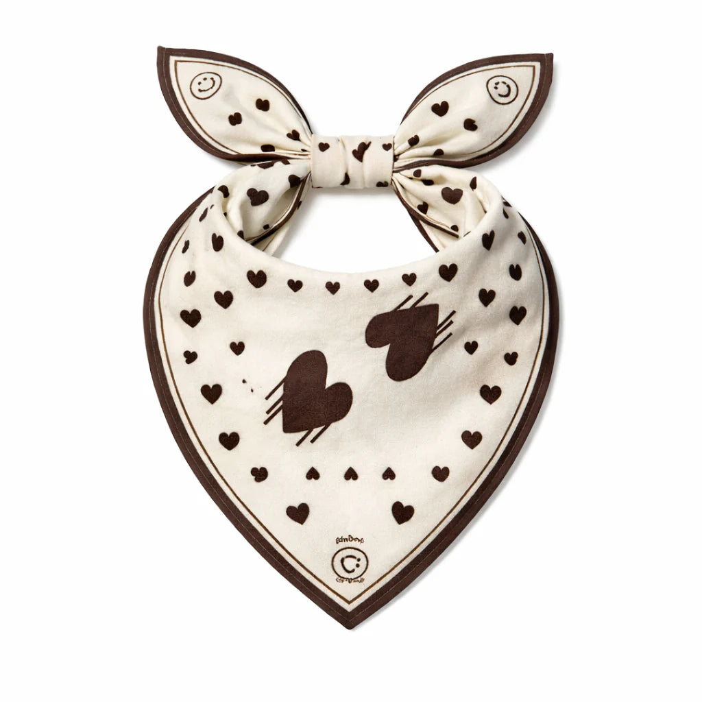 Drippy Heart Bandana - White-Kerri Rosenthal-Happy on Main