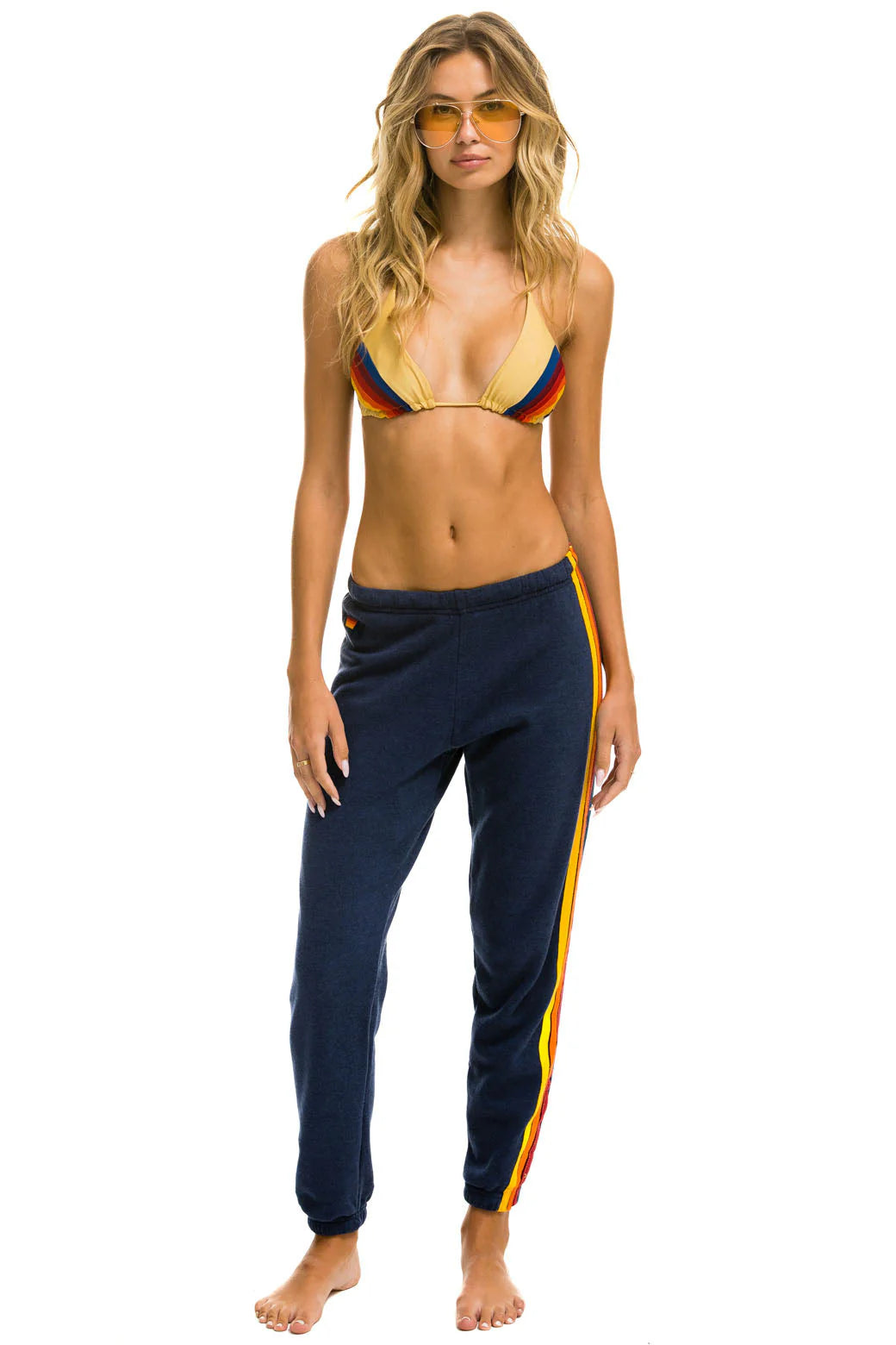 5 Stripe Womens Sweatpant - Navy-Aviator Nation-Happy on Main
