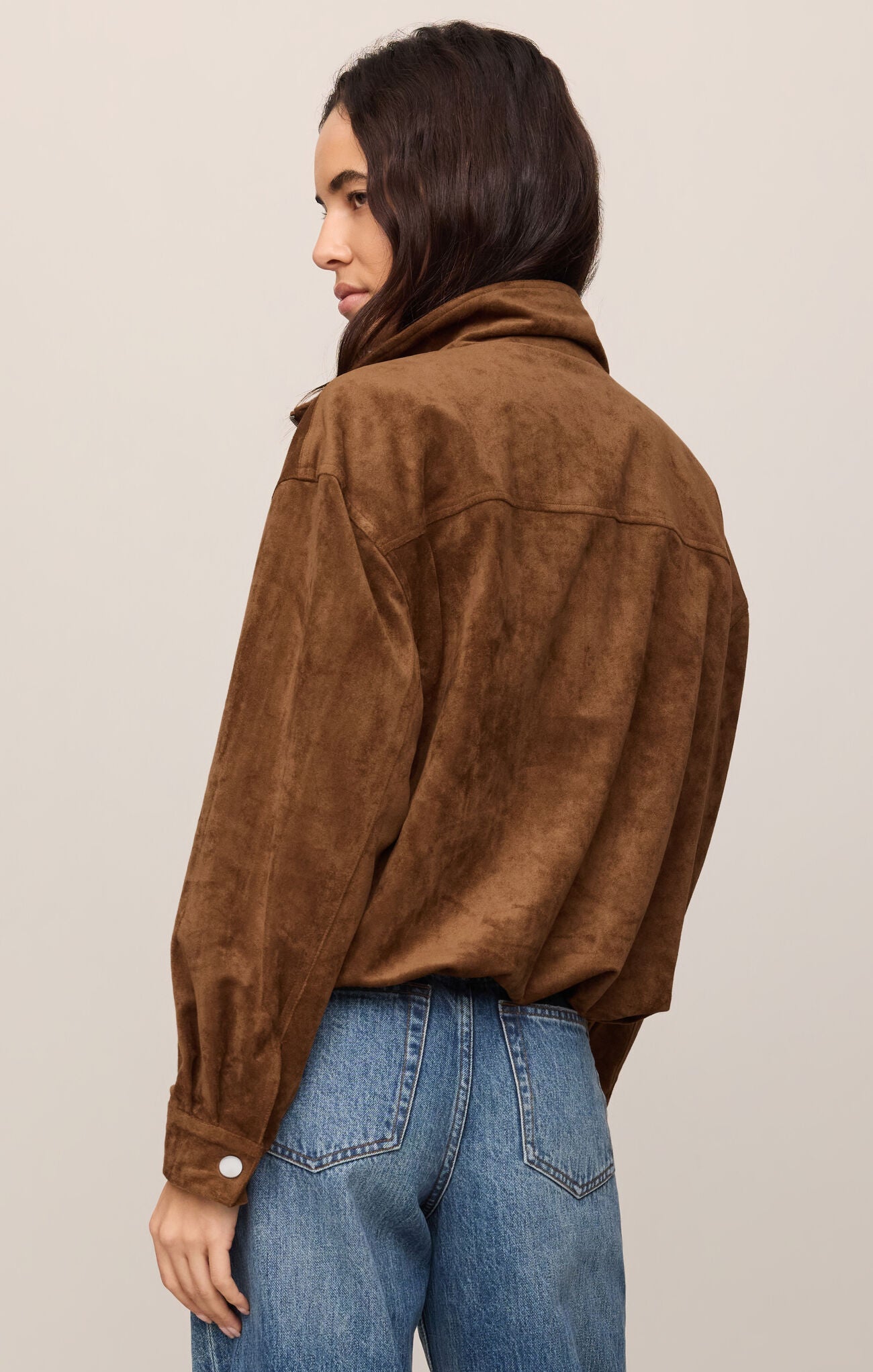Corin Bubble Hem Jacket - Saddle Suede-Z Supply-Happy on Main
