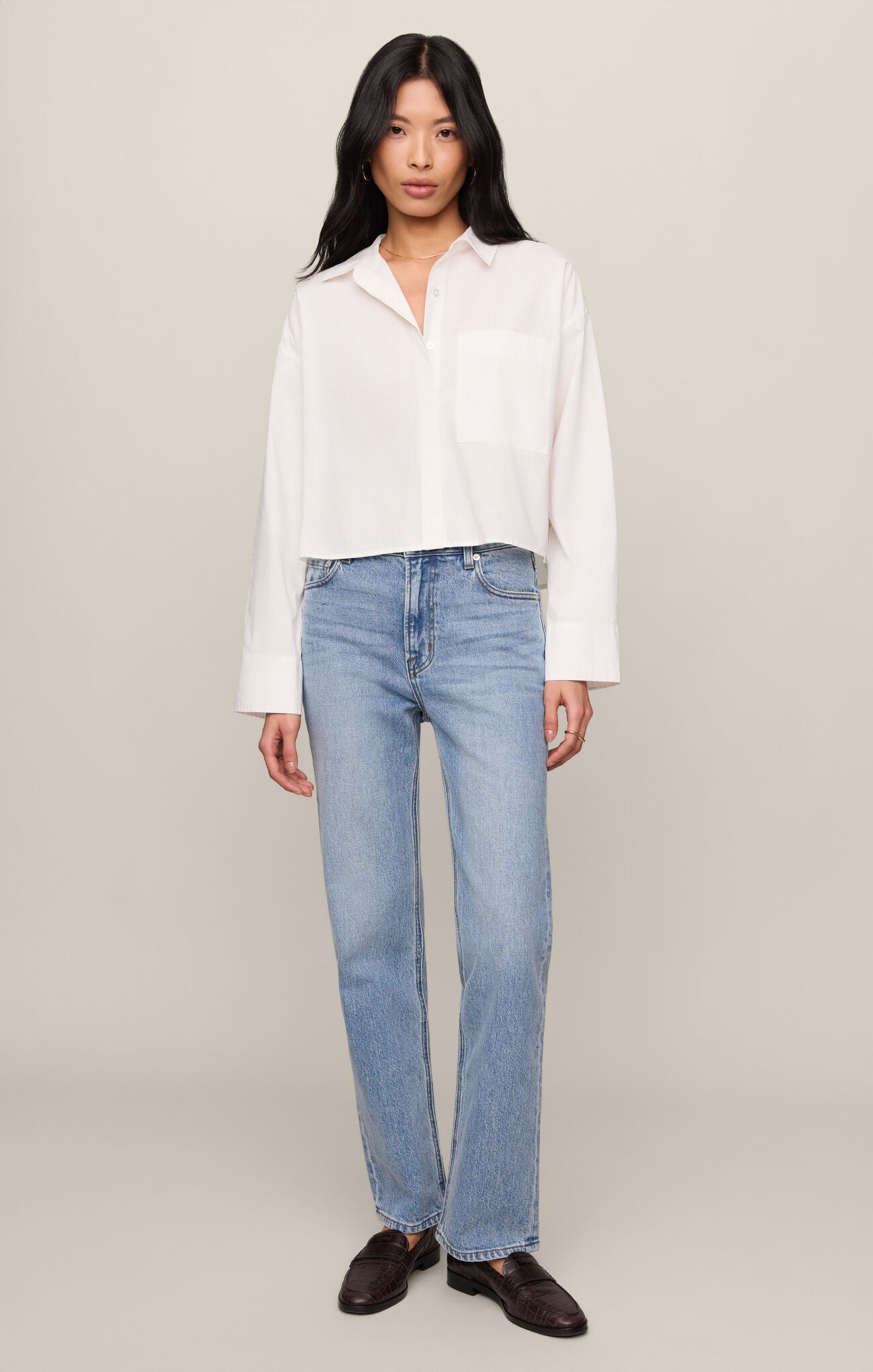 Favorite Button Up Top - White-Z Supply-Happy on Main