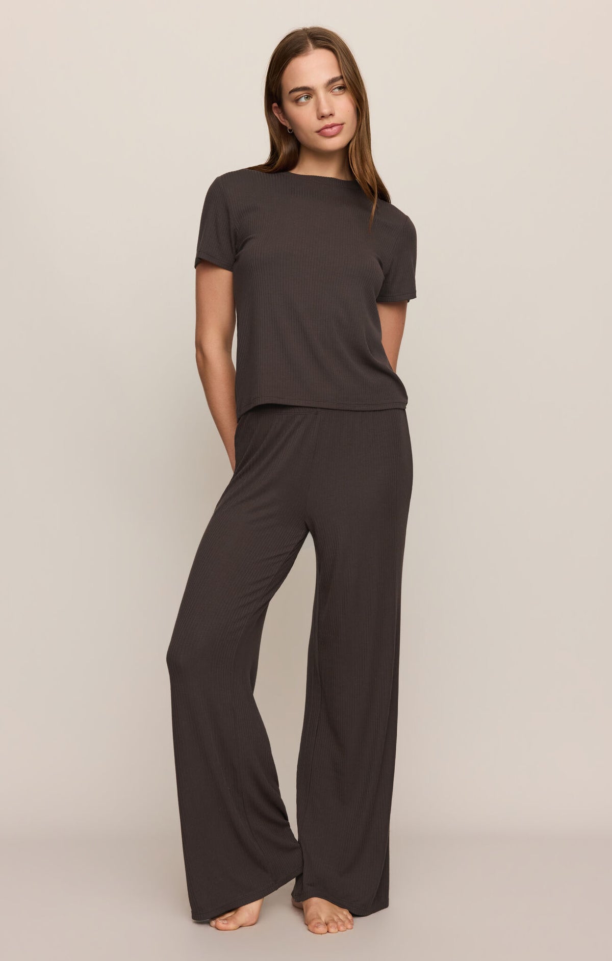 Just Right Rib Pant - Cocoa Bean-Z Supply-Happy on Main