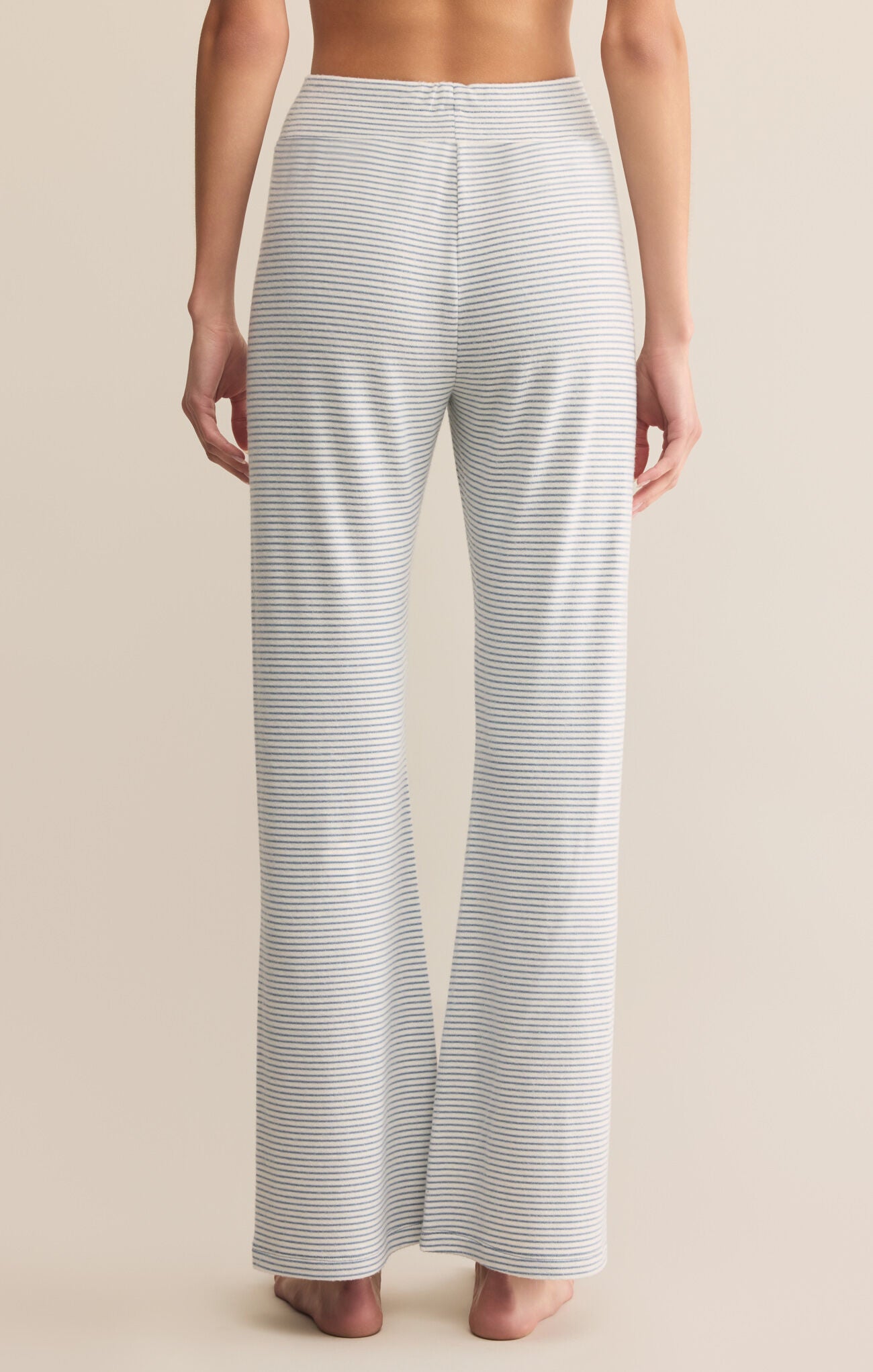 In The Clouds Stripe Pant - Lightweight, striped lounge pant, shown with Emily Stripe Cami.  