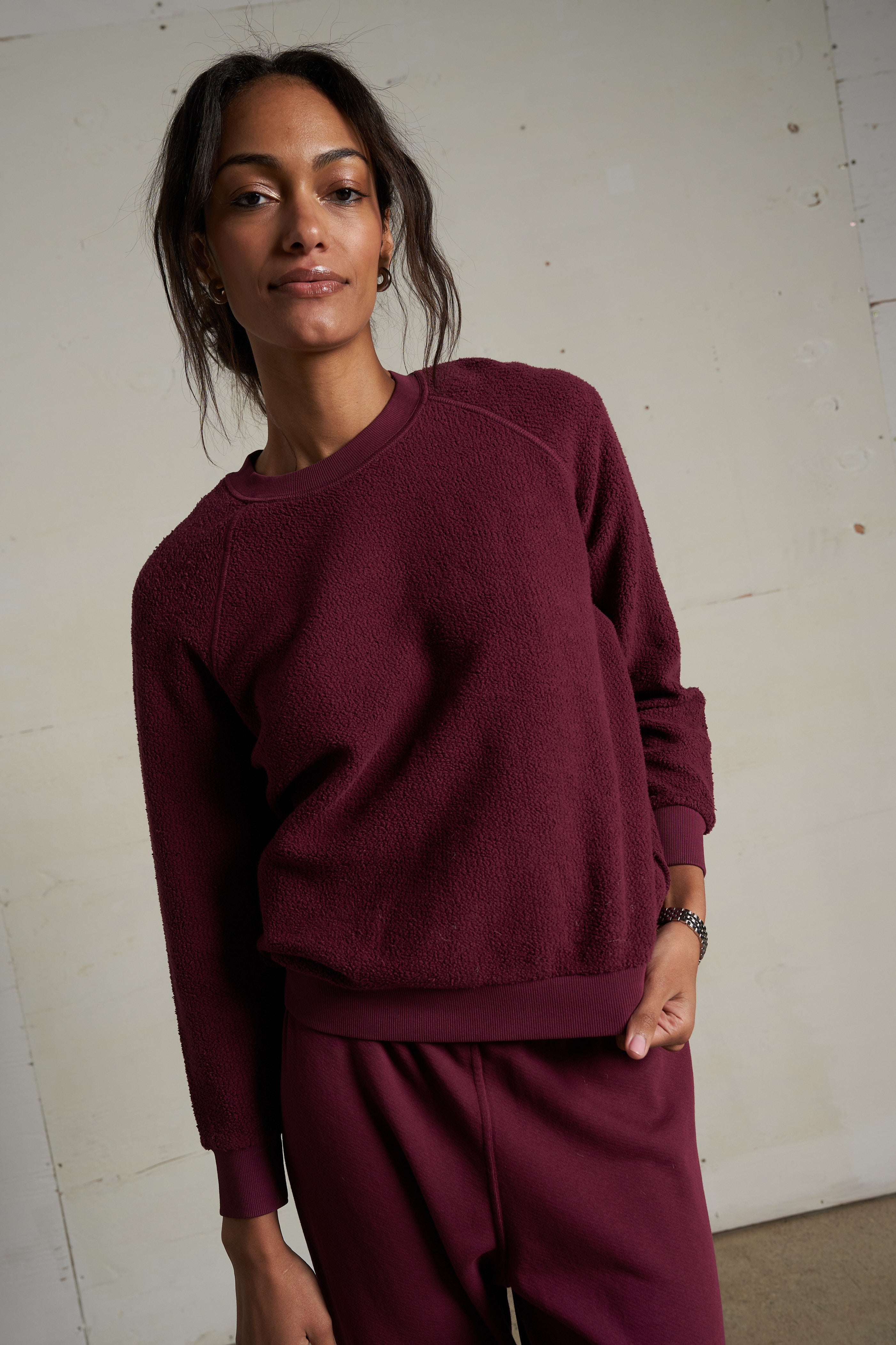 Ziggy Inside Out Fleece Sweatshirt - Dark Burgundy-perfectwhitetee-Happy on Main
