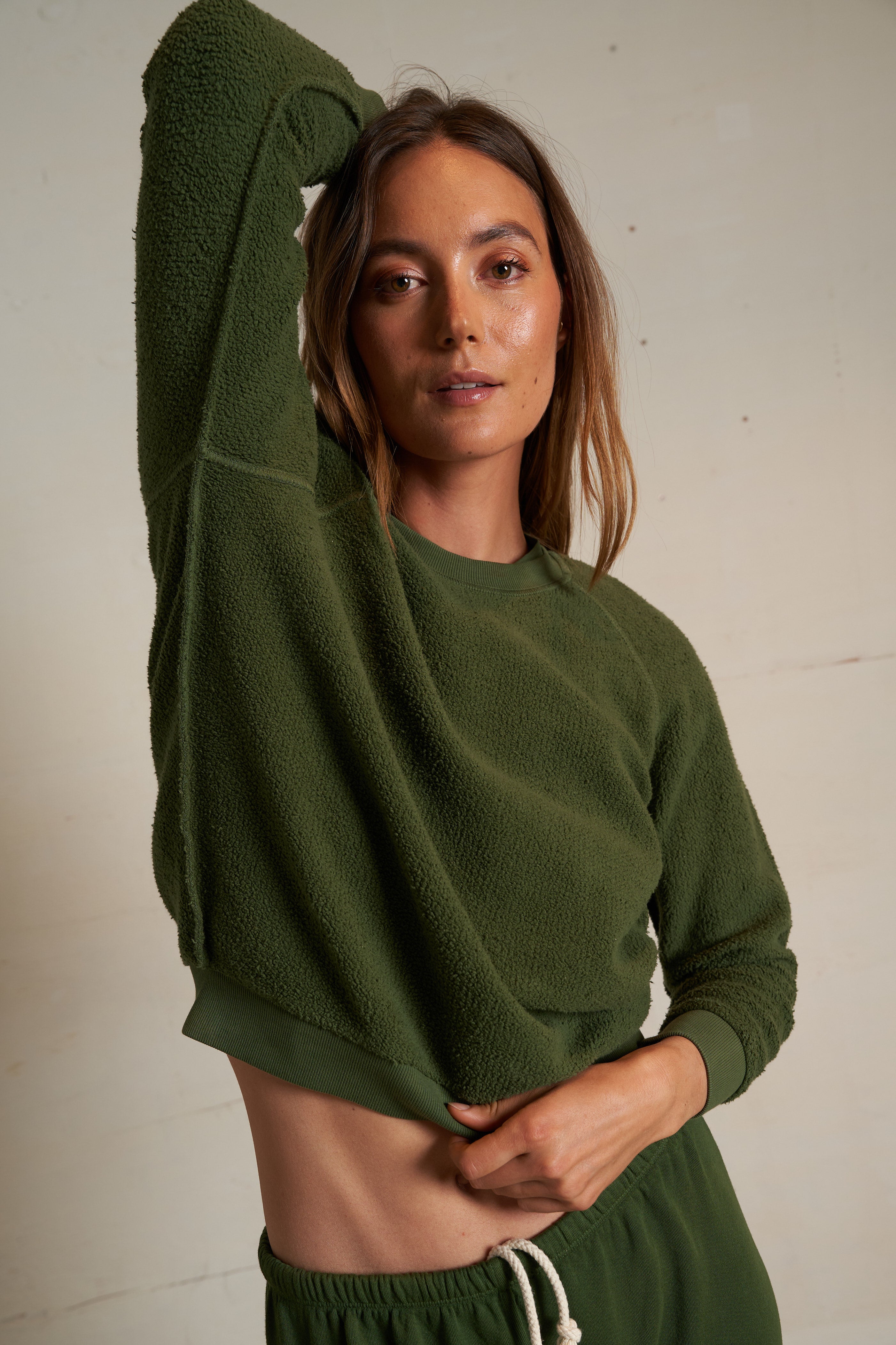 Ziggy Inside Out Fleece Sweatshirt - Fern Green-perfectwhitetee-Happy on Main